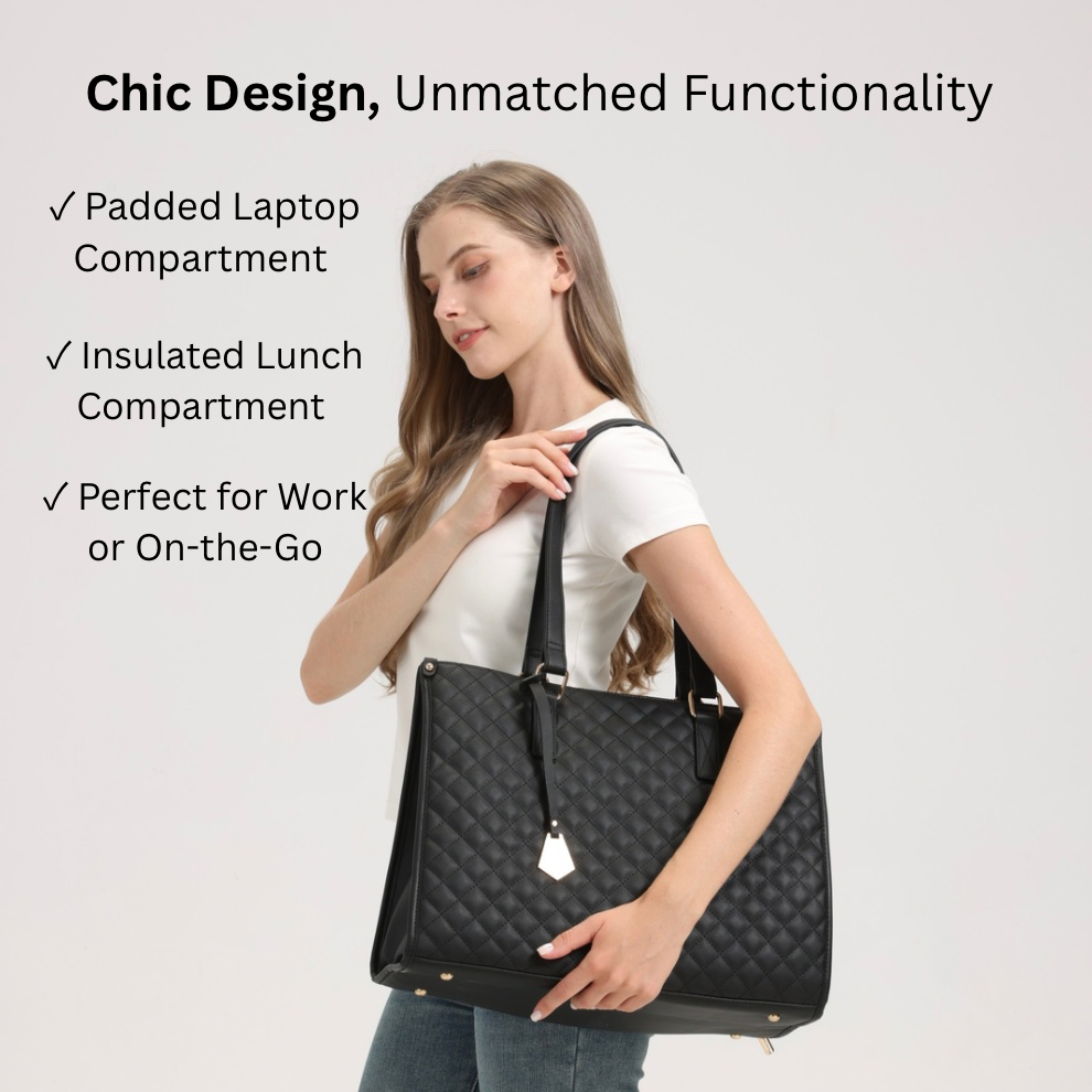 3-in-1 Everyday Tote Bag – Laptop, Work & Insulated Lunch Carry-All