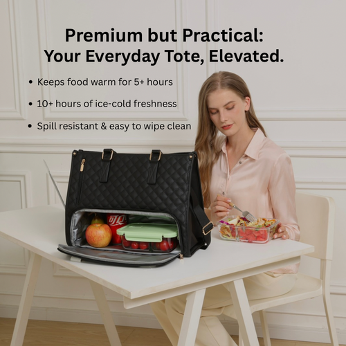 3-in-1 Everyday Tote Bag – Laptop, Work & Insulated Lunch Carry-All