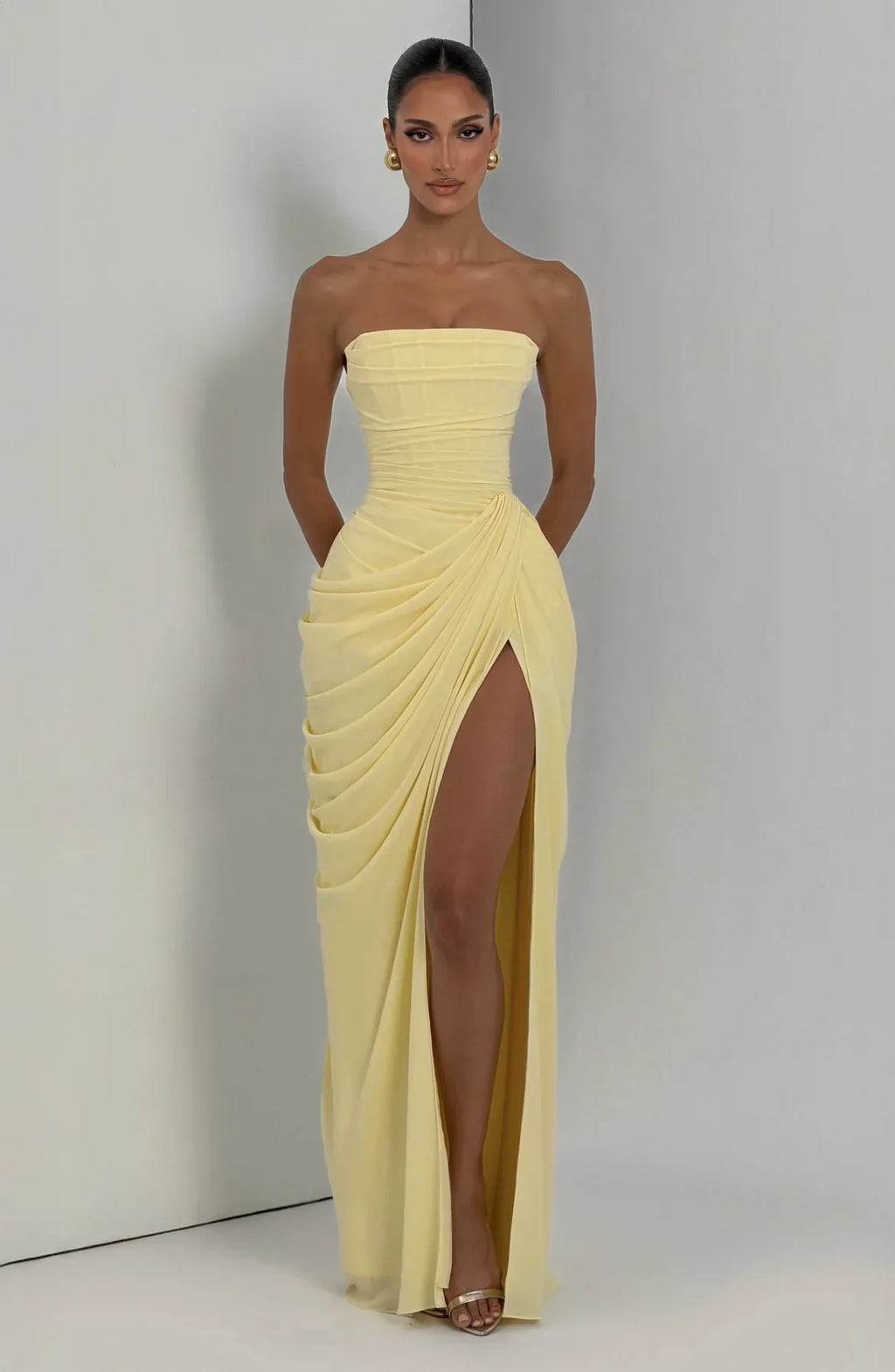 Sienna Strapless Corset Maxi Dress