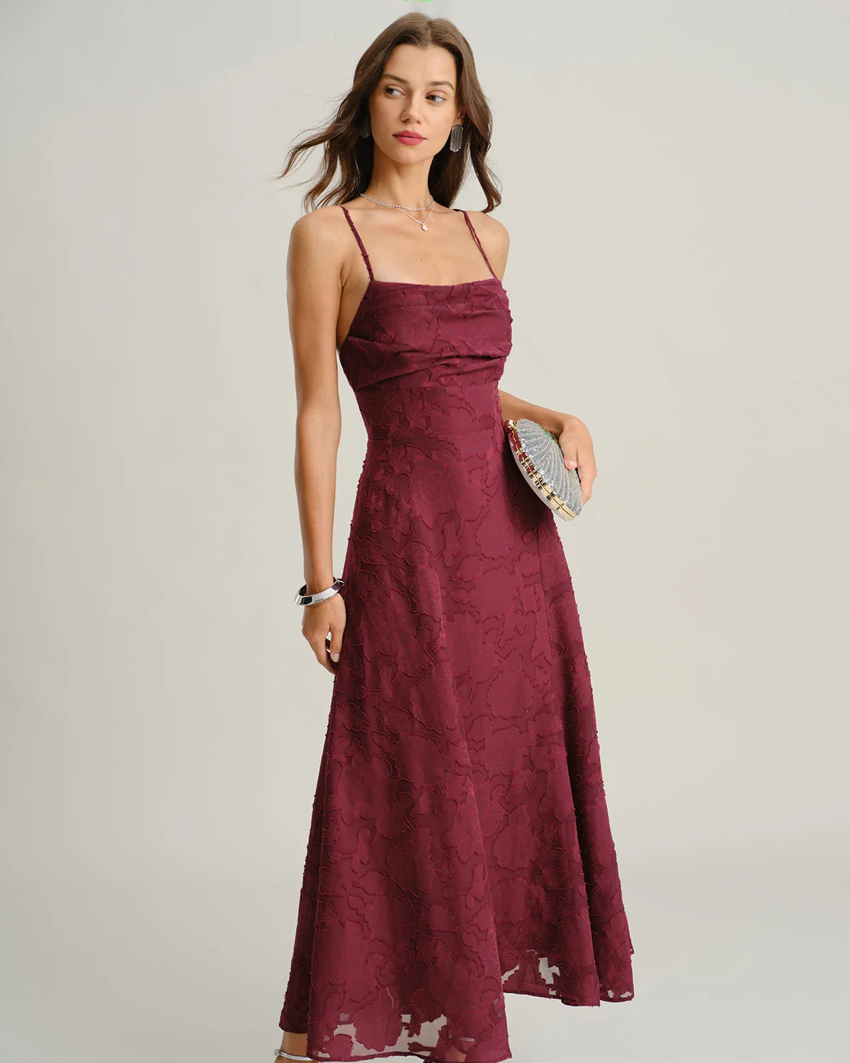 Jacquard Slip Maxi Dress