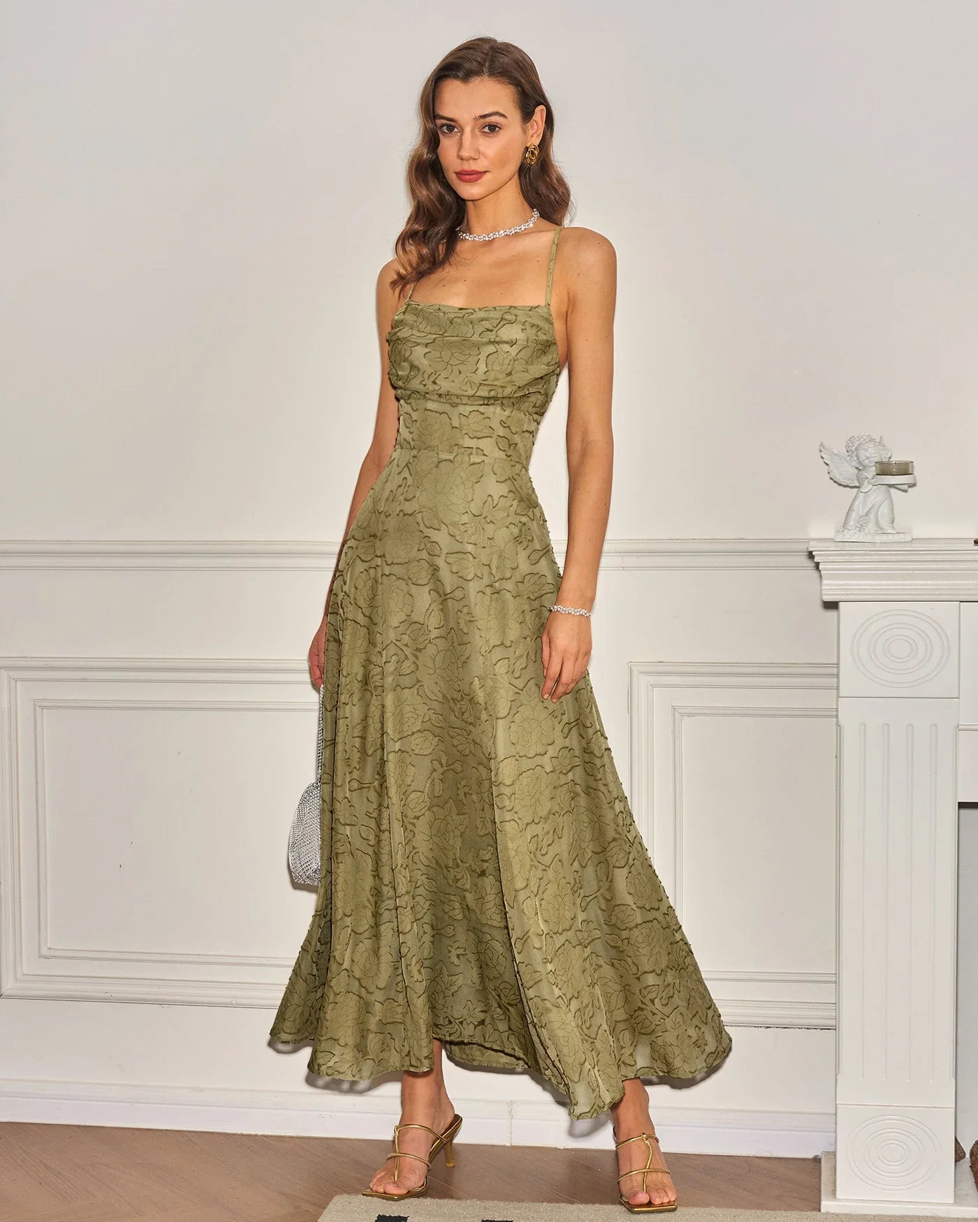 Jacquard Slip Maxi Dress