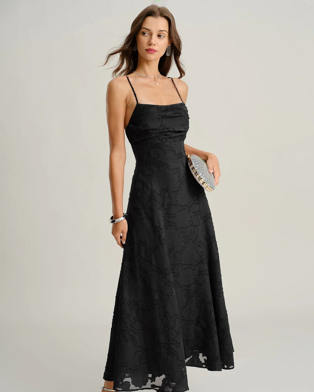 Jacquard Slip Maxi Dress