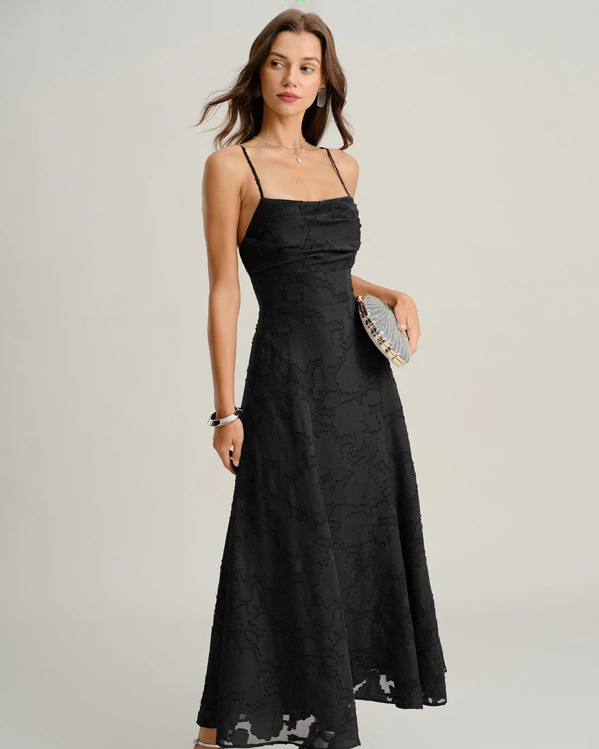 Jacquard Slip Maxi Dress