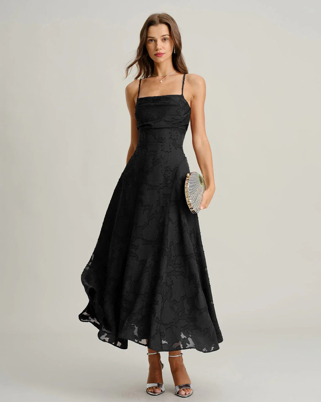Jacquard Slip Maxi Dress