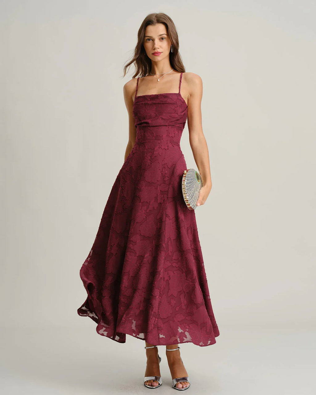 Jacquard Slip Maxi Dress