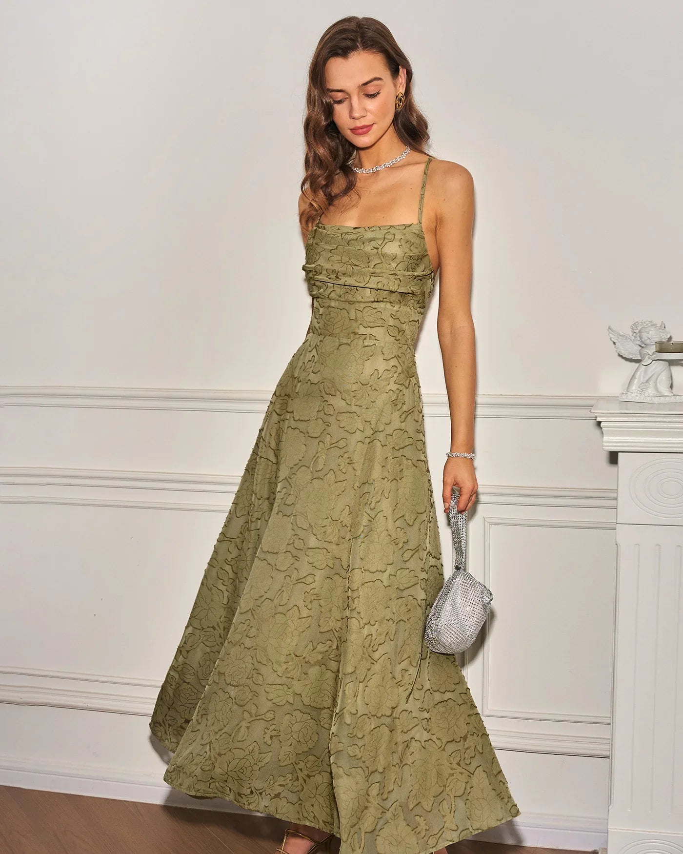 Jacquard Slip Maxi Dress
