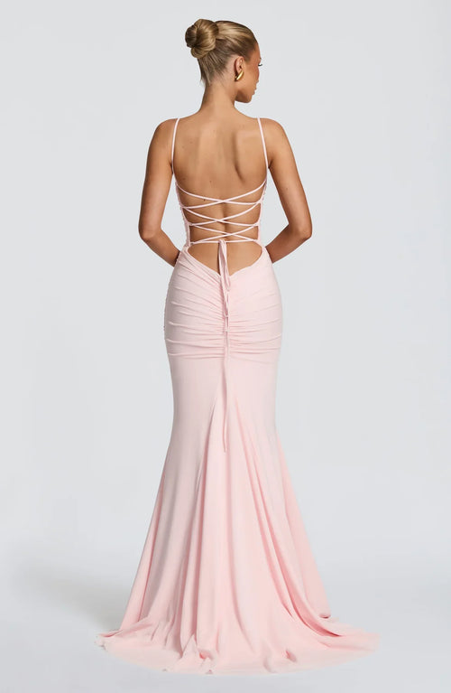 Amara Lace-Up Maxi Gown